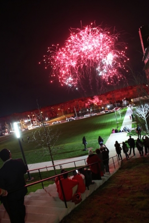 Fireworks over Rutgers University in New Brunswick on November 10, 2016